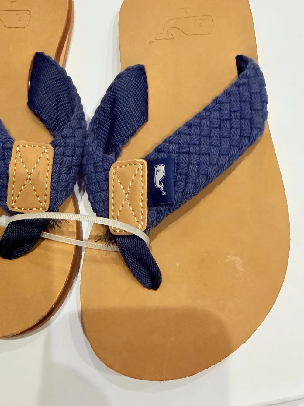 Vineyard Vines Kids Navy Braided Strap Flip Flops